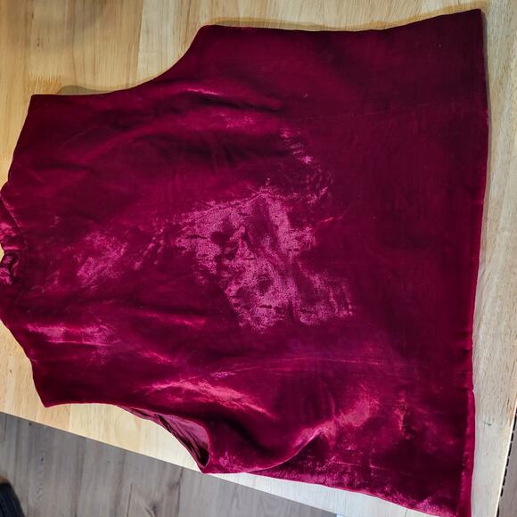 Vintage Red Velvet Double-Breasted Vest - Picture 4 of 7